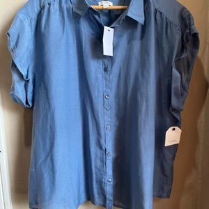 Caslon, Light Blue Blouse, Size XL, NWT